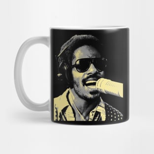 Singer Stevie Wonder Grey Mug